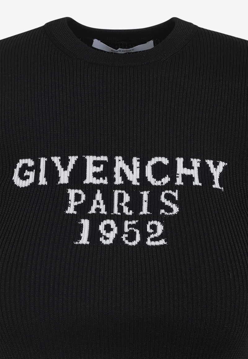 Short-Sleeved Knitted Cropped Top