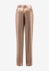 Silk Straight-Leg Pants