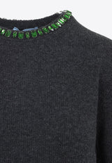 Embellished Cashmere and Wool Knit Top