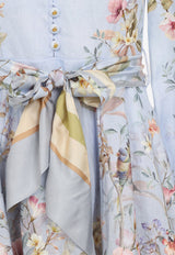 Rebellion Floral Print Linen Mini Dress