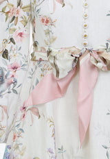 Rebellion Floral Print Linen Midi Dress