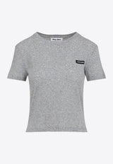 Mélange Crewneck T-shirt with Logo-Label