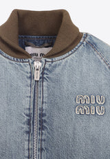 Relaxed Denim Bomber Jacket