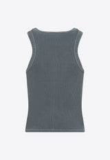 Logo Patch Ribbed Tank Top