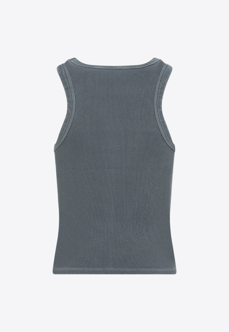 Logo Patch Ribbed Tank Top