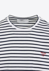 Logo Embroidered Stripe T-shirt