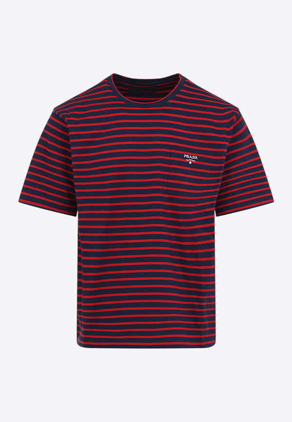 Logo Embroidered Stripe T-shirt