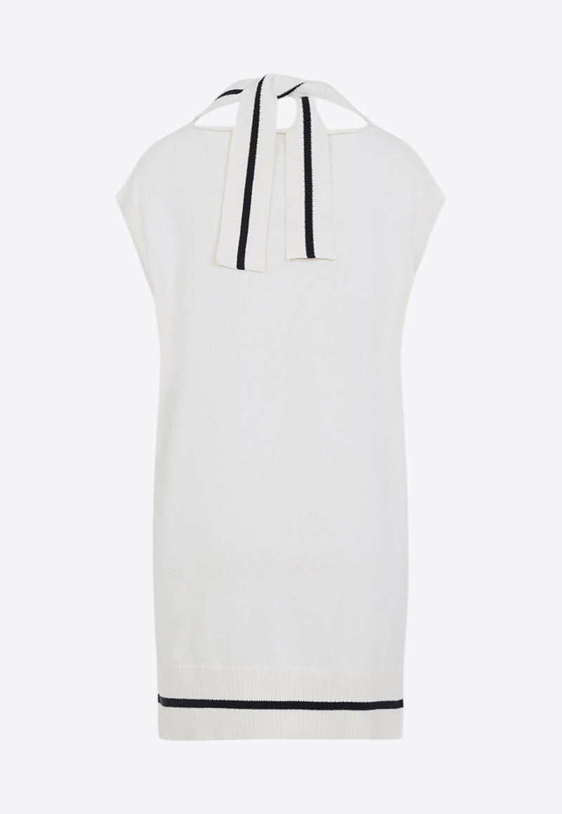 Logo Intarsia Sleeveless Mini Dress