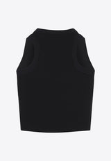 Logo Embroidered Cropped Tank Top