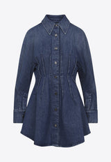 Denim Flared Mini Dress