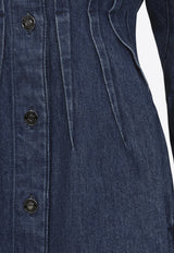 Denim Flared Mini Dress