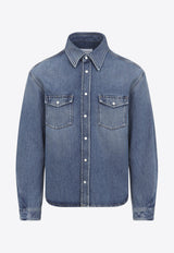 Long-Sleeved Denim Shirt
