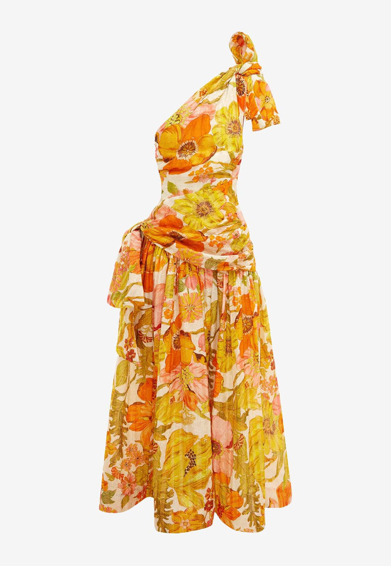 ALÉMAIS Silas Floral One-Shoulder Gown 1913DORANGE