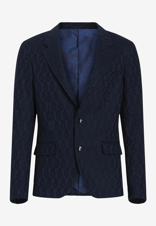 بليزر بنقشة بيزلي بصف أزرار مزدوج