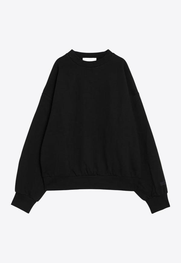 Fear Of God Essentials Logo Print Crewneck Sweatshirt Black 192AS252040F/R_FEARE-JB