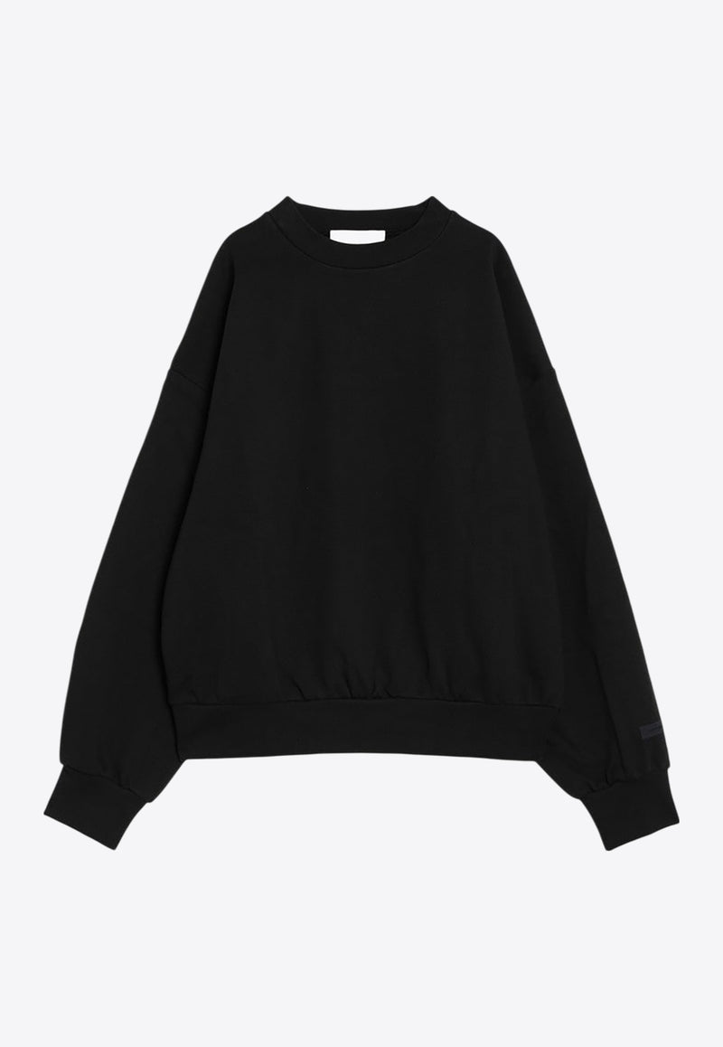 Fear Of God Essentials Logo Print Crewneck Sweatshirt Black 192AS252040F/R_FEARE-JB