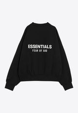 Fear Of God Essentials Logo Print Crewneck Sweatshirt Black 192AS252040F/R_FEARE-JB