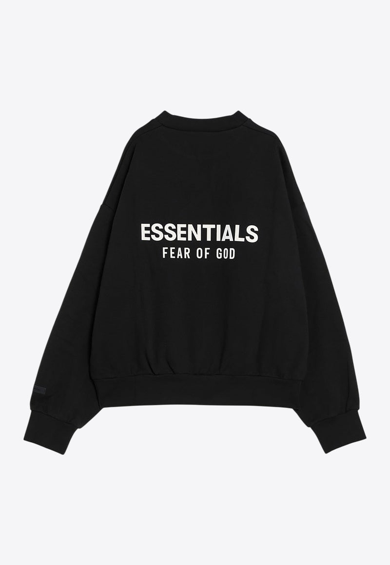 Fear Of God Essentials Logo Print Crewneck Sweatshirt Black 192AS252040F/R_FEARE-JB