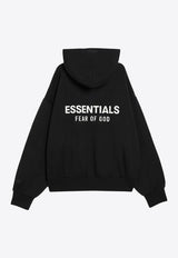 Fear Of God Essentials Logo Print Zip-Up Hooded Sweatshirt Black 192AS254780F/R_FEARE-JB
