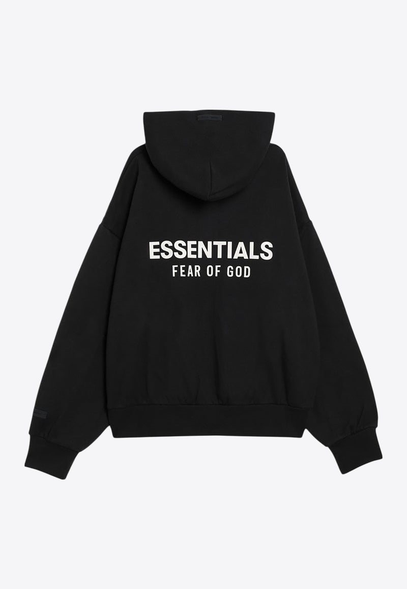 Fear Of God Essentials Logo Print Zip-Up Hooded Sweatshirt Black 192AS254780F/R_FEARE-JB