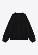 Fear Of God Essentials Logo Print Crewneck Sweatshirt Black 192BT246230F/P_FEARE-BLK