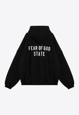 Fear Of God Essentials Rubberized Logo Patch Zip-Up Hooded Sweatshirt Black 192BT246240F/P_FEARE-BLK