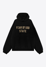 Fear Of God Essentials Rubberized Logo Patch Hooded Sweatshirt Black 192BT246250F/P_FEARE-BLK