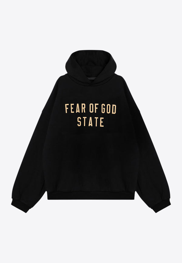 Fear Of God Essentials Rubberized Logo Patch Hooded Sweatshirt Black 192BT246250F/P_FEARE-BLK