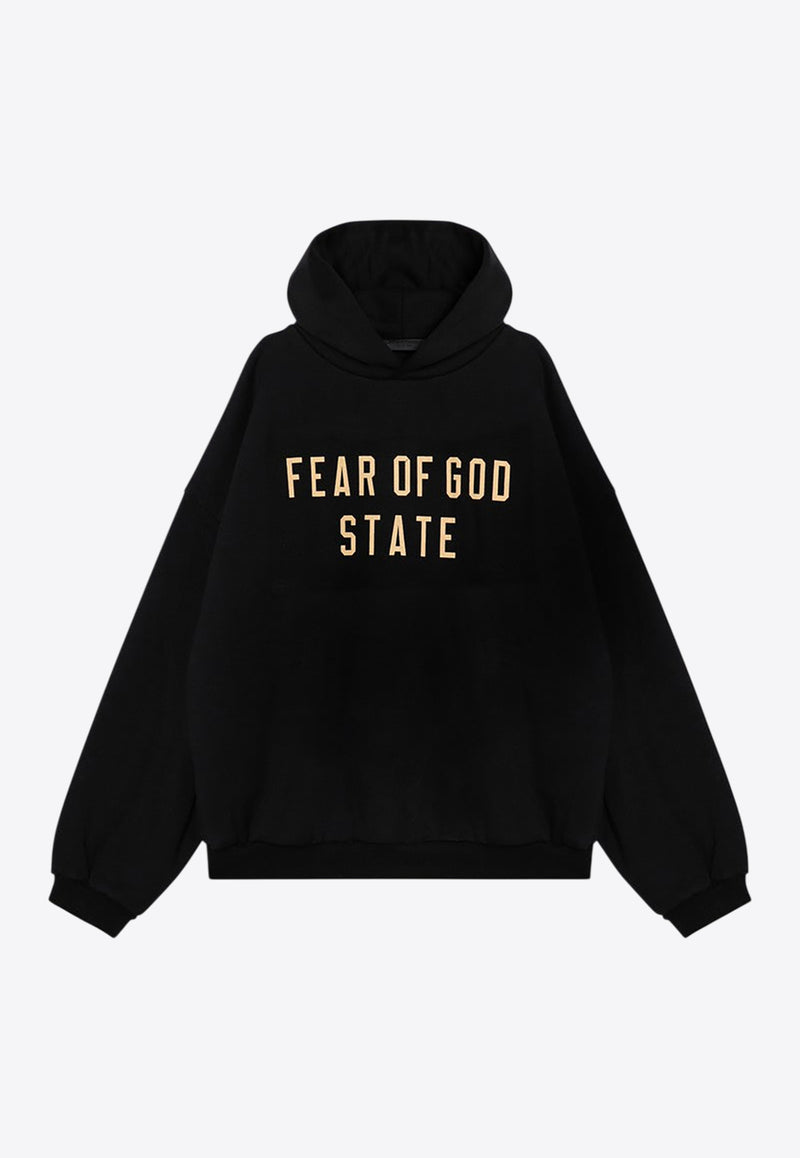 Fear Of God Essentials Rubberized Logo Patch Hooded Sweatshirt Black 192BT246250F/P_FEARE-BLK