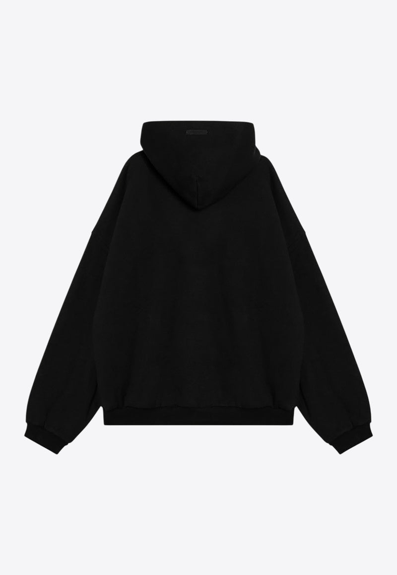 Fear Of God Essentials Rubberized Logo Patch Hooded Sweatshirt Black 192BT246250F/P_FEARE-BLK