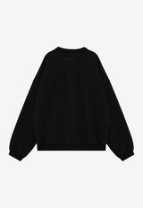 Fear Of God Essentials Logo Print Crewneck Sweatshirt Black 192BT246260F/P_FEARE-BLK