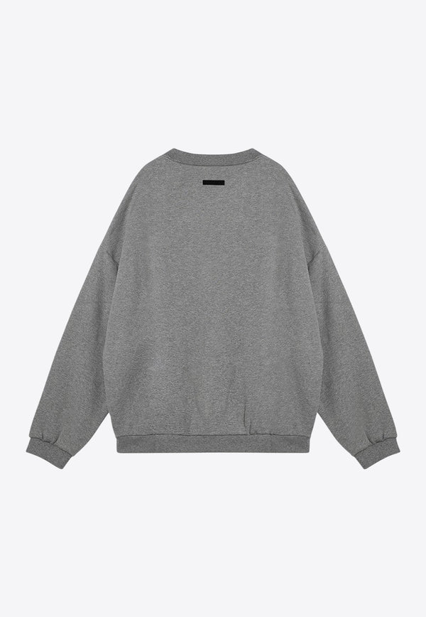 Fear Of God Essentials Logo Print Crewneck Sweatshirt Gray 192BT246261F/P_FEARE-DH