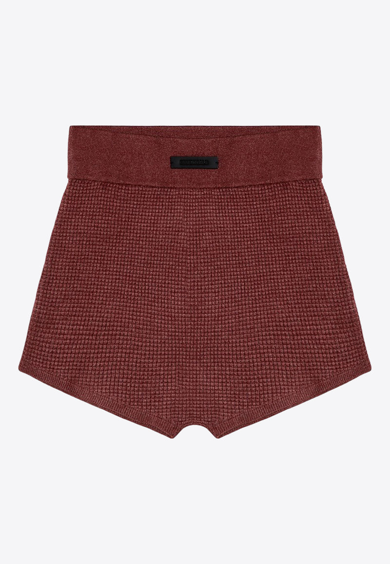 Fear Of God Essentials Honeycomb Logo Patch Mini Shorts Burgundy 192BT247256FW/P_FEARE-CR