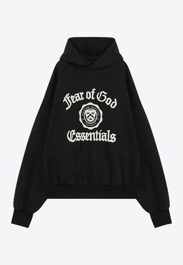 Fear Of God Essentials University Logo Hooded Sweatshirt Black 192HO246210F/P_FEARE-BLK
