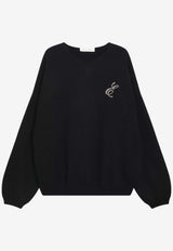 Fear Of God Essentials Embroidered-Logo Wool-Blend Sweater Black 192HO254331F/R_FEARE-VB