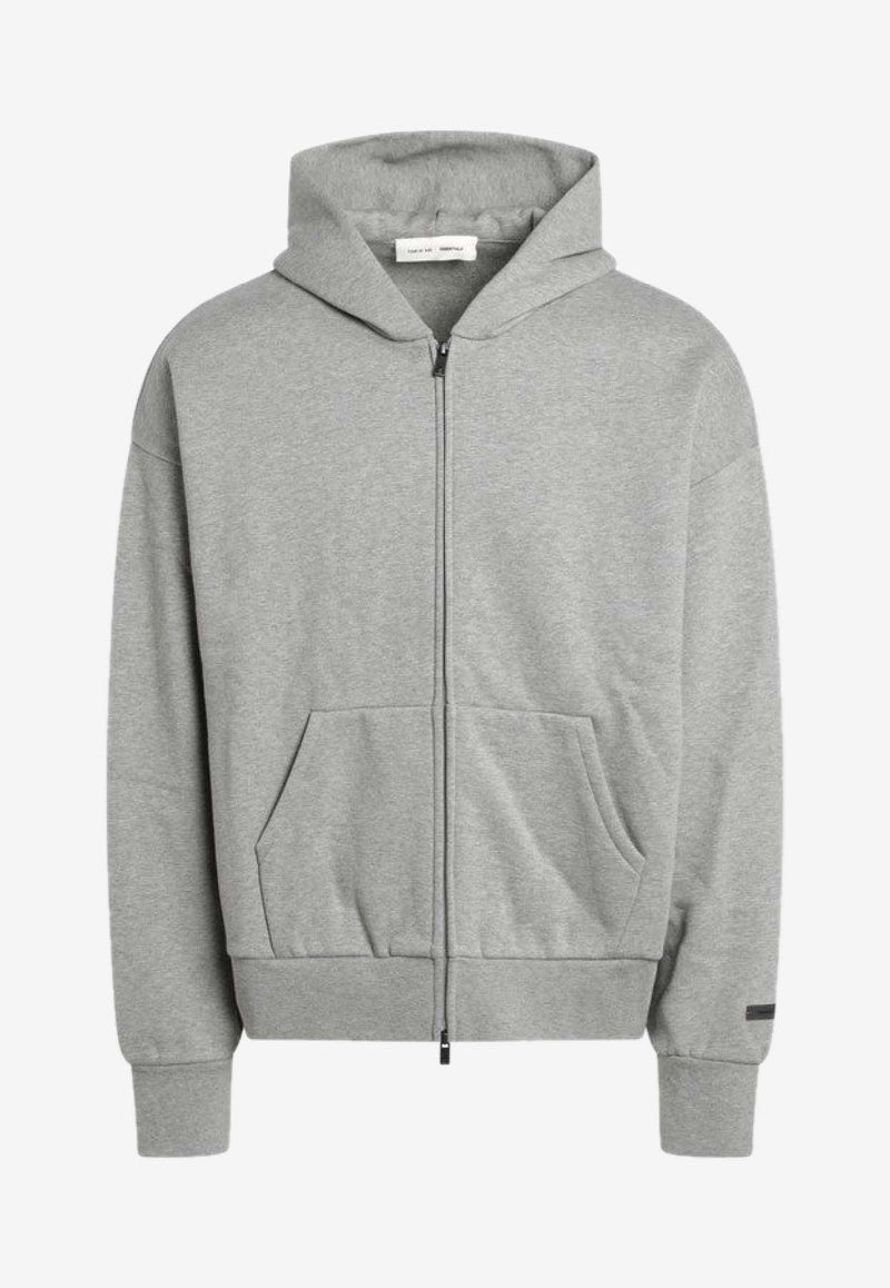 Fear Of God Essentials Logo Patch Zip-Up Sweatshirt Gray 192SP254785F/R_FEARE-CH