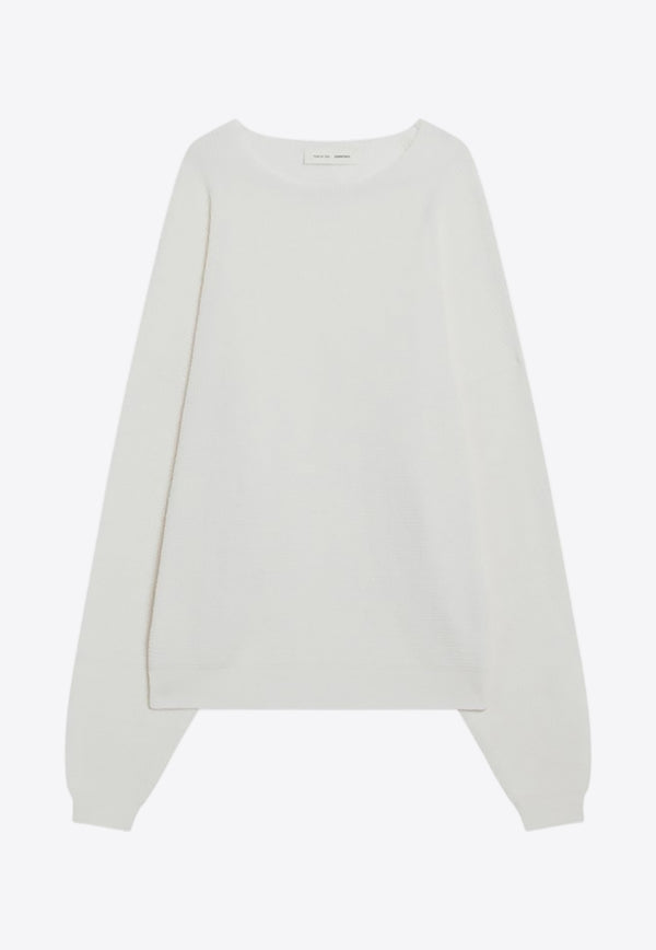 Fear Of God Essentials Waffle Knit Sweater White 192SP256164F_FEARE-CW