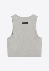 Fear Of God Essentials Rib Knit Cropped Tank Top Gray 192SP257691FW_FEARE-TI