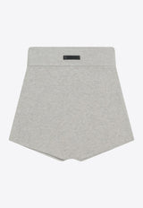 Fear Of God Essentials Ribbed Mini Shorts with Logo-Patch Gray 192SP257701FW_FEARE-TI