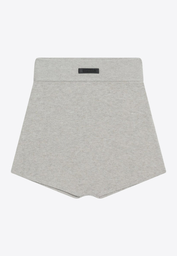 Fear Of God Essentials Ribbed Mini Shorts with Logo-Patch Gray 192SP257701FW_FEARE-TI
