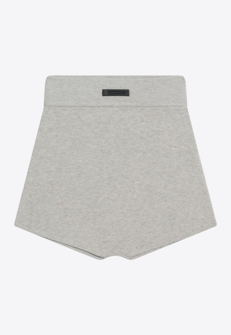 Fear Of God Essentials Ribbed Mini Shorts with Logo-Patch Gray 192SP257701FW_FEARE-TI