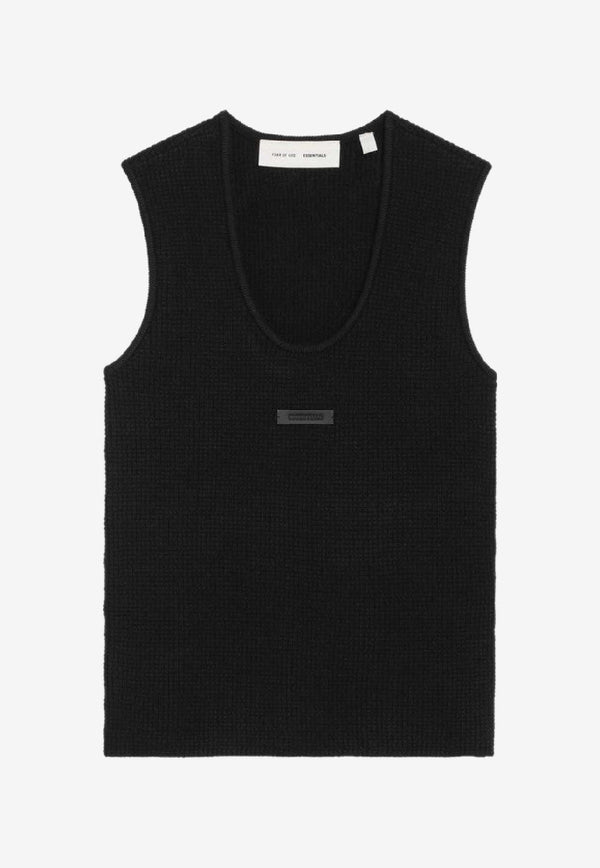 Fear Of God Essentials Waffle Knit Tank Top Black 192SP257810FW/R_FEARE-JB