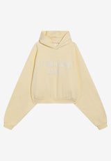 Fear Of God Essentials 90's Logo Print Hooded Sweatshirt Yellow 192SP257828FW/R_FEARE-GY