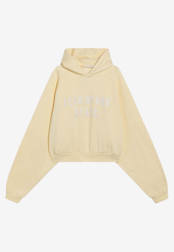 Fear Of God Essentials 90's Logo Print Hooded Sweatshirt Yellow 192SP257828FW/R_FEARE-GY