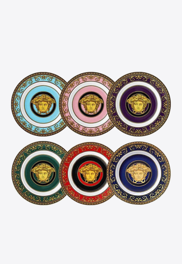Versace Home Collection Medusa Dessert Plates - Set of 6 Multicolor 19300-409605-10218+19300-403711-10218+19300-403712-10218+19300-403709-10218+19300-403710-10218+19325-409620-10218