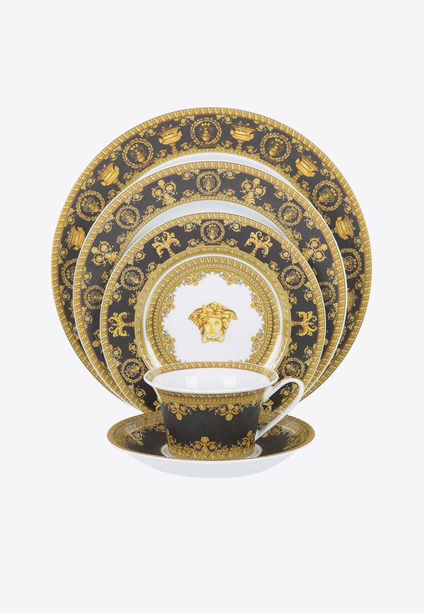 Versace Home Collection I love Baroque Place Setting Set - Set of 5 Black 19325-403653-10218+19325-403653-10222+19325-403653-10227+19325-403653-14640