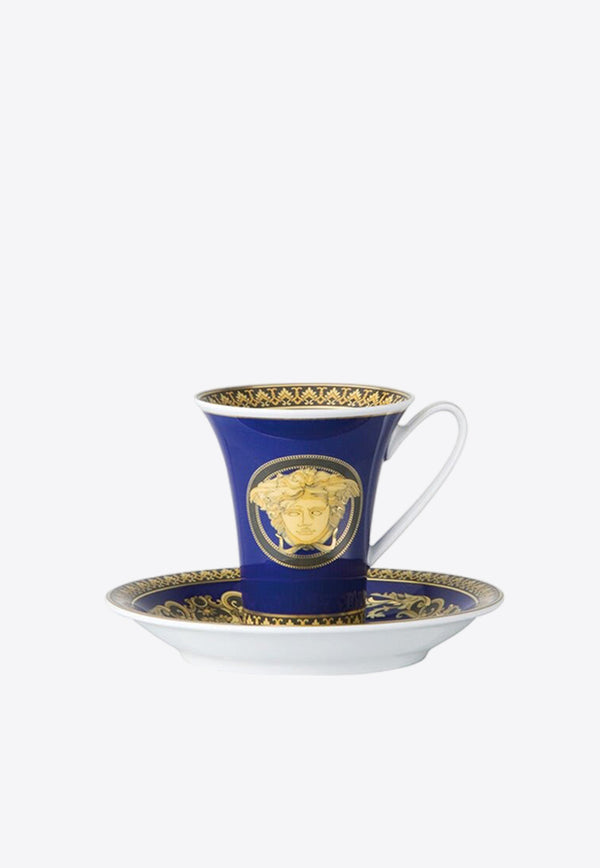 Versace Home Collection Medusa Espresso Cup and Saucer Blue 19325-409620-14720