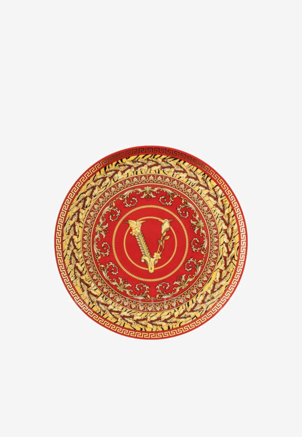 Versace Home Collection Virtus Christmas Plate Red 19335-409949-10217