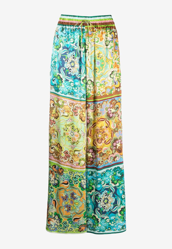 ALÉMAIS Dreamer Floral Patchwork Wide-Leg Pants Multicolor 1949PMULTICOLOUR