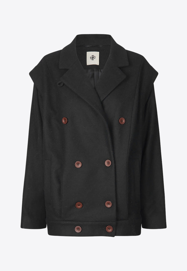 The Garment Manhattan Double-Breasted Coat 19606BLACK